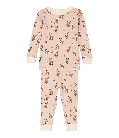 Burt's Bees Baby Girls 12-24 Months Snug-Fit Oh Deer 2-Piece Pajamas Set