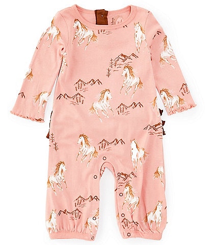 Burt's Bees Baby Girls Newborn-24 Months Long Sleeve Horse Love Coverall