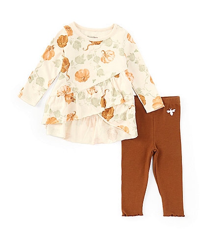 Burt's Bees Baby Girls Newborn-24 Months Long Sleeve Thanksgiving Pumpkin Tunic Top & Solid Leggings Set