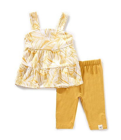 Burt's Bees Baby Girls Newborn-24 Months Sleeveless Racerback Tank & Jungle Capri Legging Set