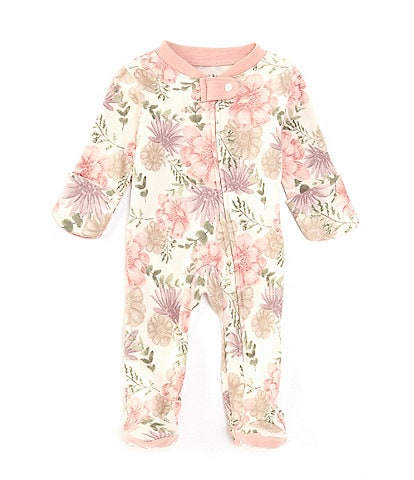 Burt's Bees Baby Girls Newborn-6 Months Long Sleeve Mountain Floral Footie Coverall