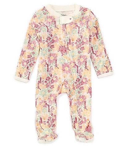 Burt's Bees Baby Girls Newborn-6 Months Long Sleeve Wild Floral Field Footed Coverall