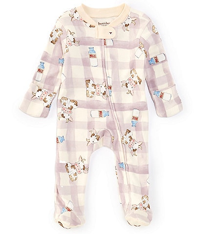 Burt's Bees Baby Newborn-6 Months Long Sleeve Moo Milk Please Footed Coverall