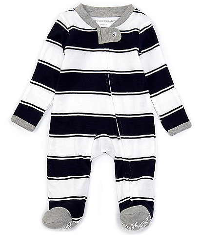 Burt's Bees Baby Newborn-9 Months Long-Sleeve Stripe Sleep & Play Footed Pajamas