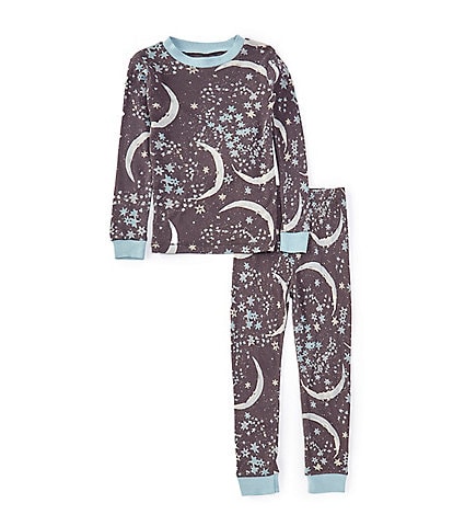 Burt's Bees Little Boys 2T-5T  Long Sleeve Celestial Print Pajama Long Sleeve & Matching Pajama Pant Set