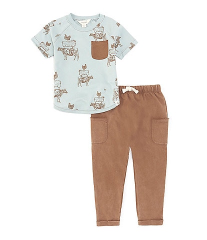 Burt's Bees Little Boys 2T-5T Printed T-Shirt and Jogger Pant Set