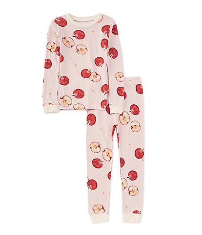 Burt's Bees Little Girls 2T-5T Long Sleeve Apple Print Pajama T-Shirt & Matching Pajama Pant Set