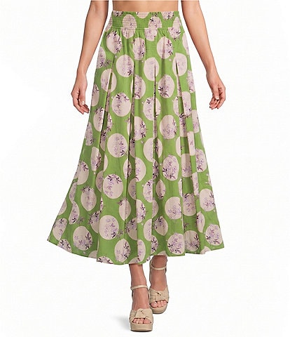 Buru Coordinating Dot Printed Midi Skirt