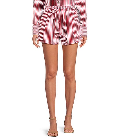 Buru Everyday Stripe Print Elastic Waistband Coordinating Shorts