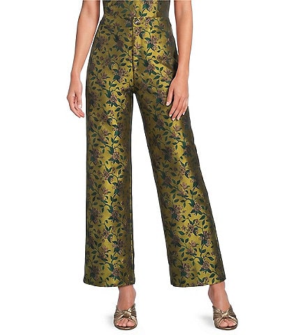 Buru Le Culotte Coordinating Printed High Rise Full Length Coordinating Wide Leg Pants