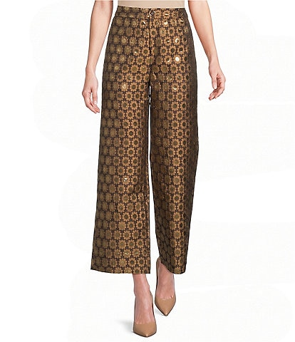 Buru Le Culotte Coordinating Printed High Rise Full Length Coordinating Wide Leg Pants
