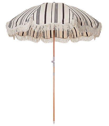 business & pleasure Vintage Black Stripe Premium Beach Umbrella