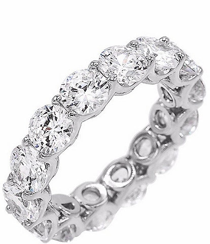 By Adina Eden Adinas Sterling Silver Eternity Crystal Band Ring