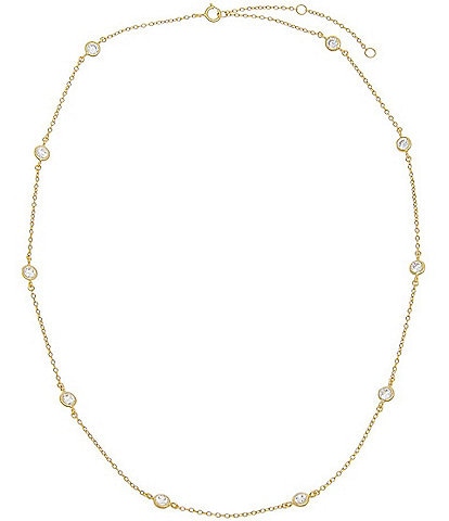 By Adina Eden Diamond By The Yard Sterling Silver Long Strand Necklace