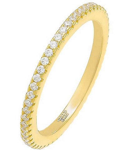 By Adina Eden Micro Pave Eternity Crystal Band Ring
