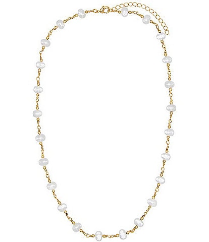 By Adina Eden Multi Pearl Beaded Chain Collar Necklace