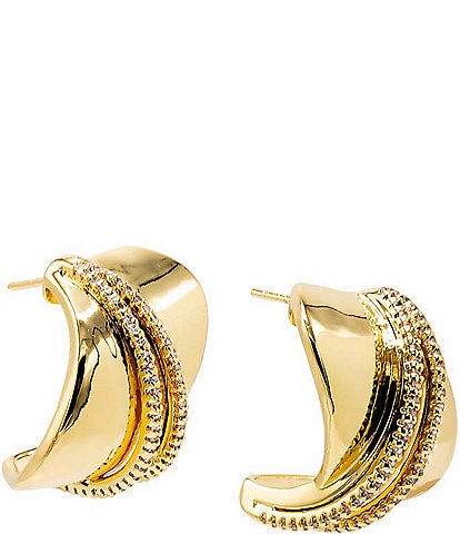 By Adina Eden Pave Crystal Double Strand Stud Earrings