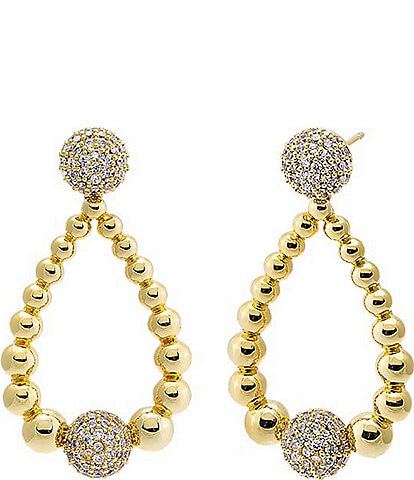 By Adina Eden Pave Graduated Beaded Crystal Drop Earrings