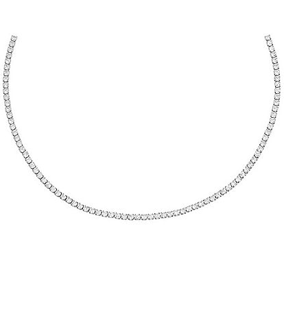 By Adina Eden Crystal Thin Tennis Choker Necklace