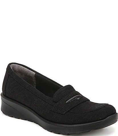 Bzees Gamma Washable Stretch Slip On Wedge Penny Loafers
