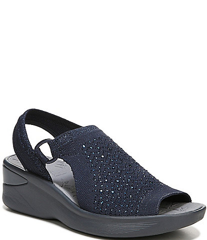 Bzees Star Bright Rhinestone Embellished Washable Wedge Sandals