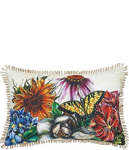 C&F Home Botanical Floral Spring Printed and Embellished Throw Pillow