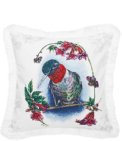 C&F Home Botanical Hummingbird Spring Printed and Embellished Throw Pillow