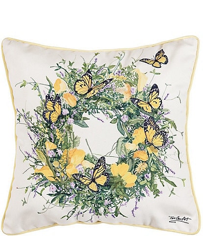 C&F Home Butterfly Spring Wreath Printed Throw Pillow