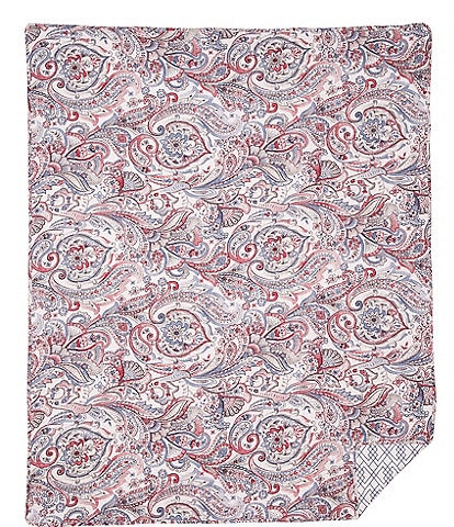 C&F Home Claiborne Paisley Abstract Pattern Reversible Cotton Throw Blanket