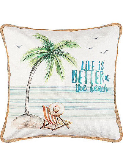 C&F Home Life Is Better At The Beach Embroidered Throw Pillow