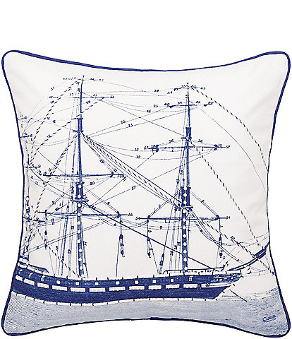 C&F Home Ship With Ropes Printed and Embellished Throw Pillow
