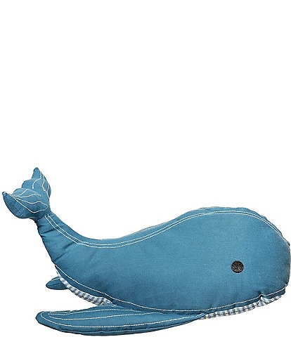 C&F Home Whale-Shaped Applique and Embellished Throw Pillow