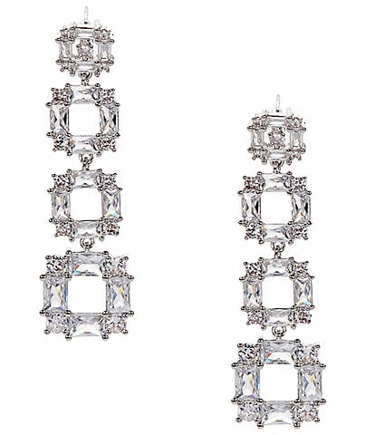 C by Cezanne CZ Square Linear Earrings