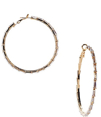 C by Cezanne Triangle Hoop Earrings