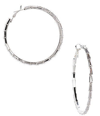 C by Cezanne Triangle Hoop Earrings