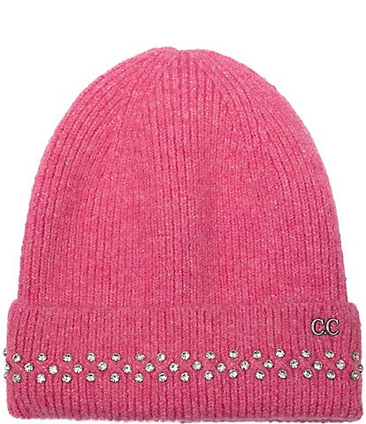C.C. BEANIES Rhinestone Cuff Beanie