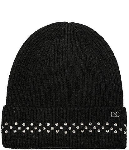 C.C. BEANIES Rhinestone Cuff Beanie