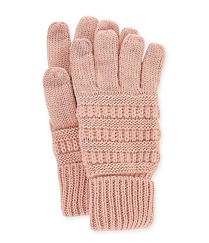 C.C. BEANIES Girls' Ribbed Smart-Tip Gloves