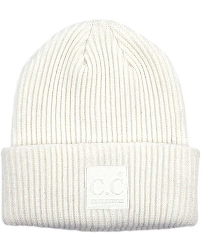 C.C. BEANIES Solid Ribbed Knit Beanie