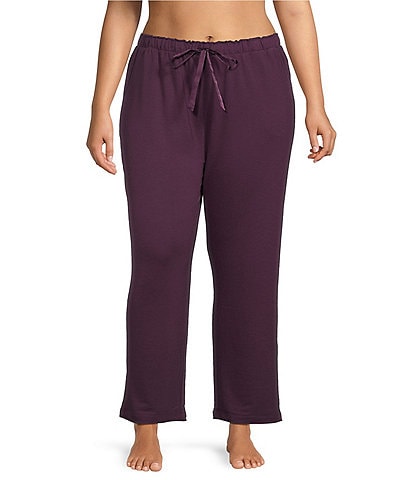Cabernet Plus Size Solid French Terry Wide Leg Coordinating Sleep Pants