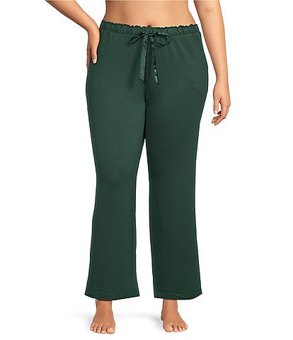 Cabernet Plus Size Solid French Terry Wide Leg Coordinating Sleep Pants
