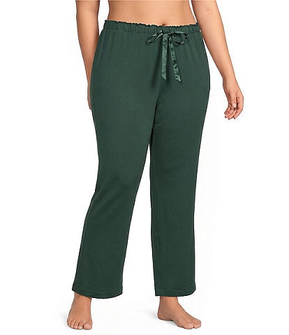 Cabernet Plus Size Solid French Terry Wide Leg Coordinating Sleep Pants