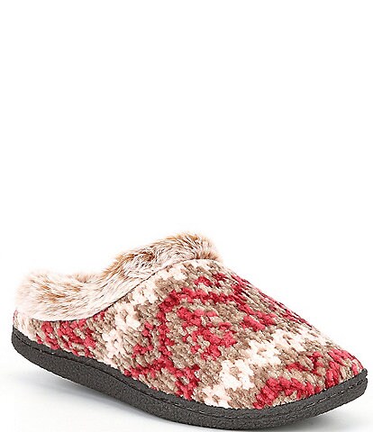Cabernet Printed Chenille Clog Slippers