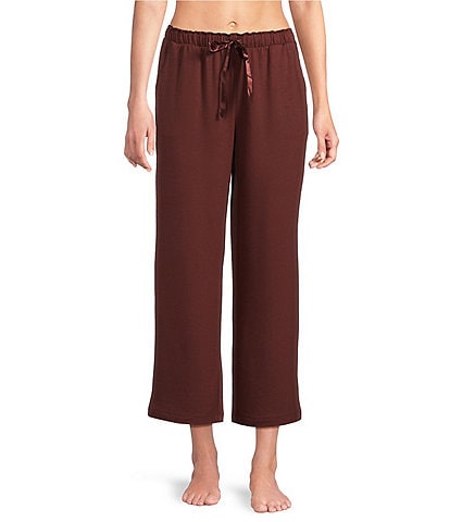 Cabernet Solid French Terry Wide Leg Coordinating Sleep Pants