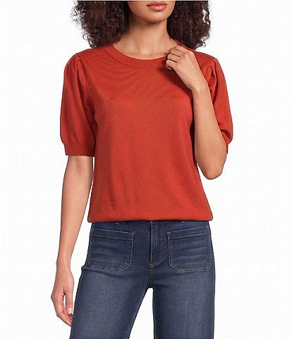 Calessa Knit Crew Neck Short Sleeve Top