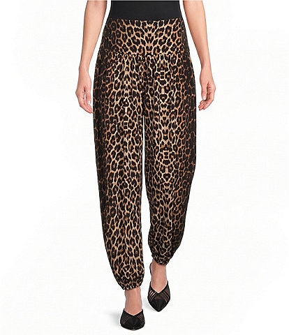 Calessa Knit Leopard Print Coordinating Balloon Ankle Pants