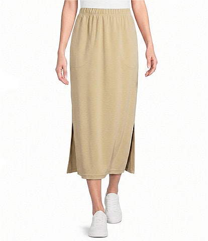 Calessa Knit Modal Shift Midi Skirt
