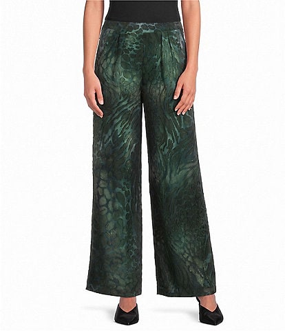 Calessa Petite Size Coordinating Knit Straight Leg Pull-On Crop Pants