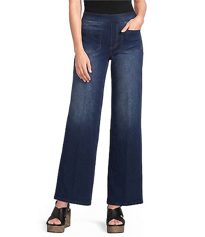 Calessa Petite Size Demin Wide Leg Pull-On Pants