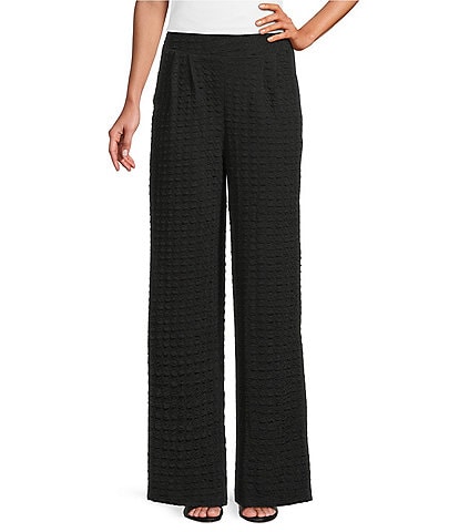 Calessa Petite Size Knit Straight Leg Pull-On Pants